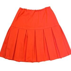 Vintage 70s Red Pleated Tennis Skirt Mini Act III USA Elastic Waist XS